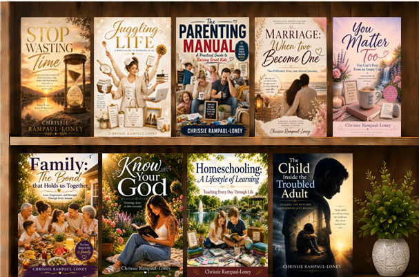 Chrissie Rampaul-Loney book shelf
